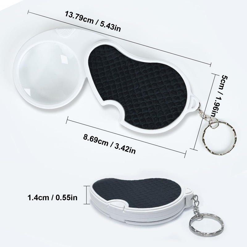 TECHSHARE Magnifying Glass with Light, Lighted Magnifying Glass, Handheld Pocket Magnifier Small Illuminated Folding Hand Held Lighted Magnifier for Reading Coins Hobby Travel - 45 Mm Diameter - Image 4